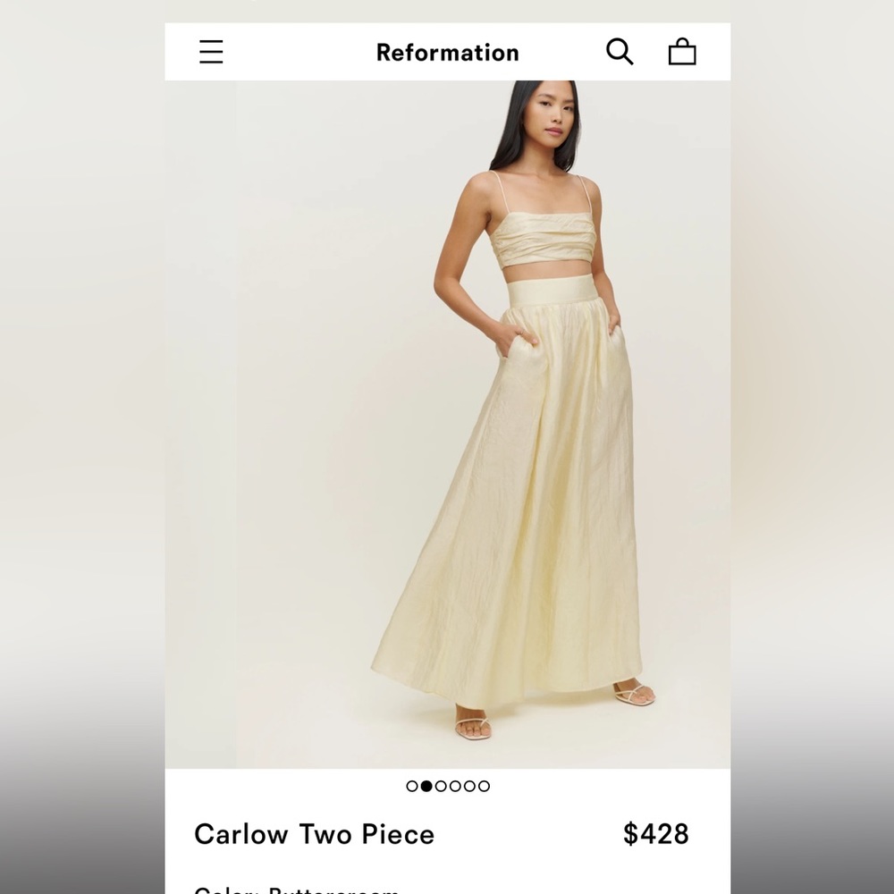 Reformation Carlow Two Piece Pink Set